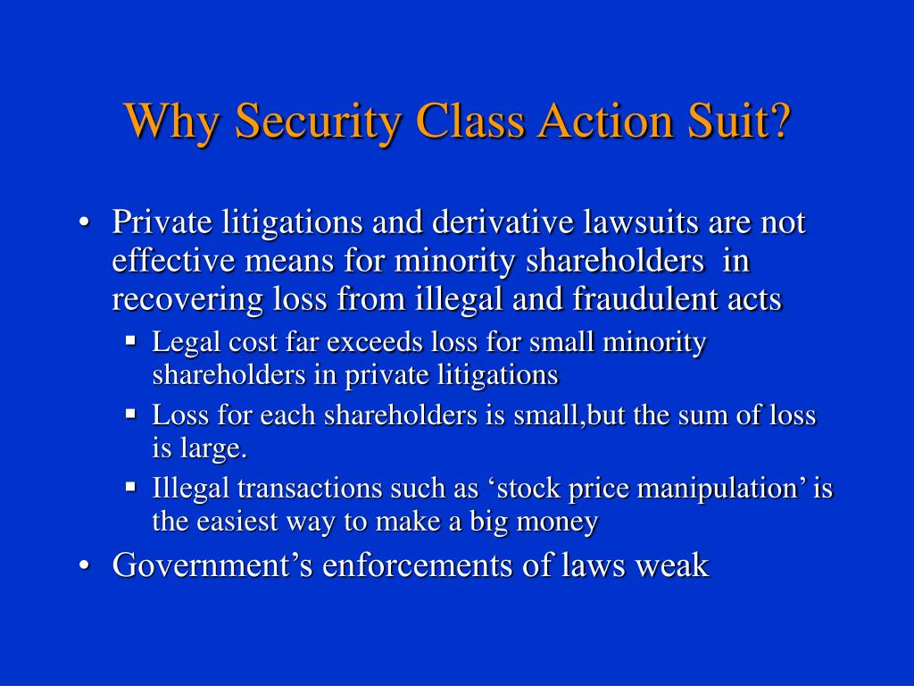 PPT Empowering Shareholders Rights Derivative and ClassAction