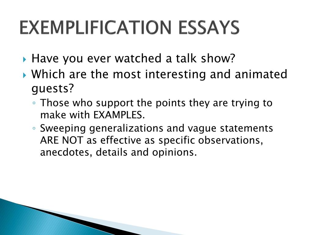 exemplification essay ppt