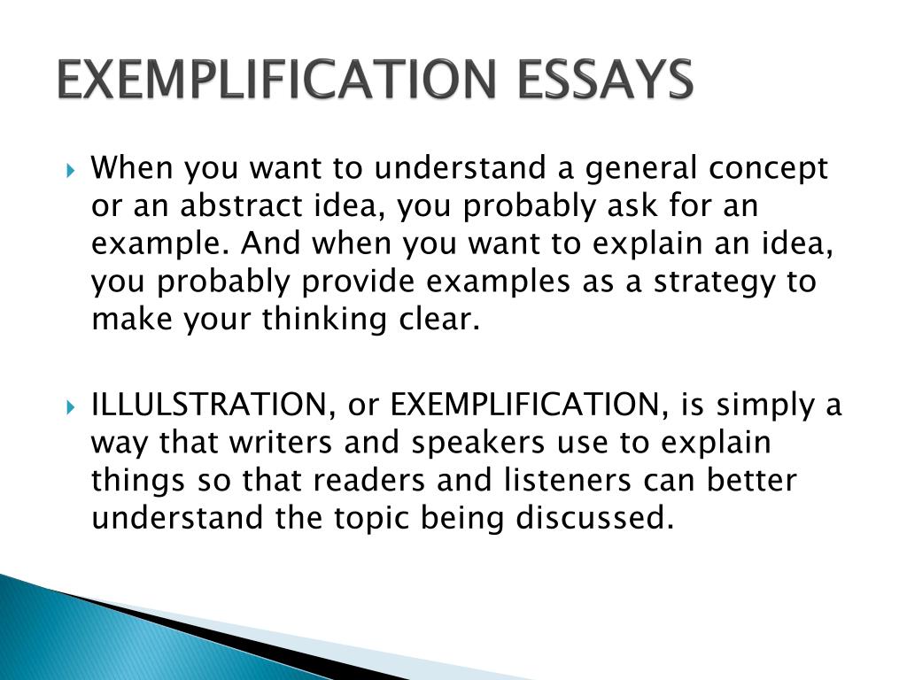 define exemplification essay