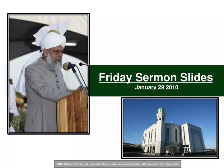 friday sermon slides january 29 2010 n.