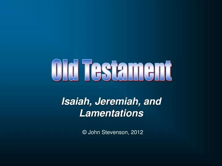 isaiah jeremiah and lamentations n.