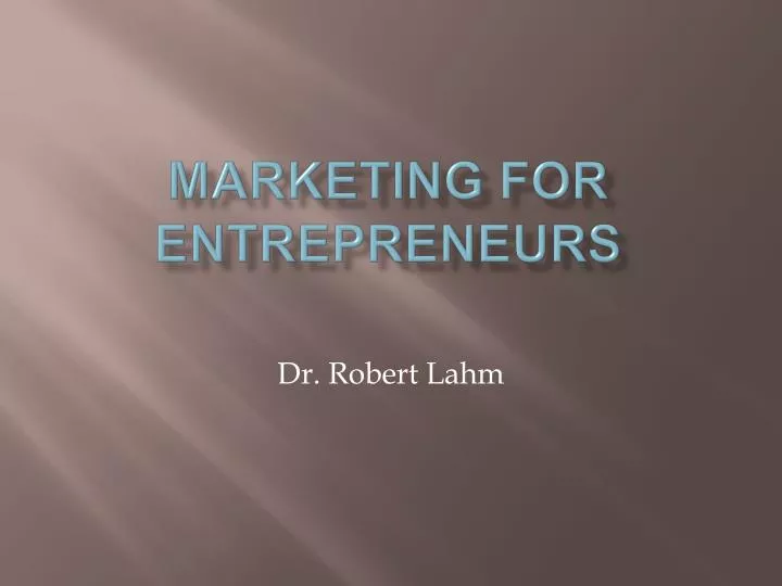 marketing for entrepreneurs n.