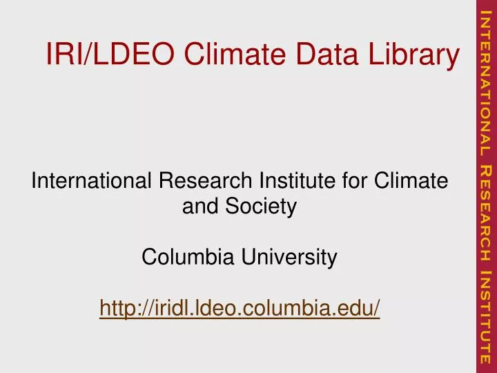 iri ldeo climate data library n.