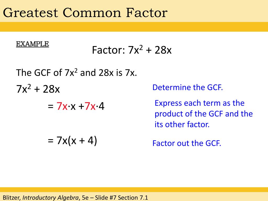 PPT - Chapter 7 Factoring Polynomials PowerPoint Presentation, free ...
