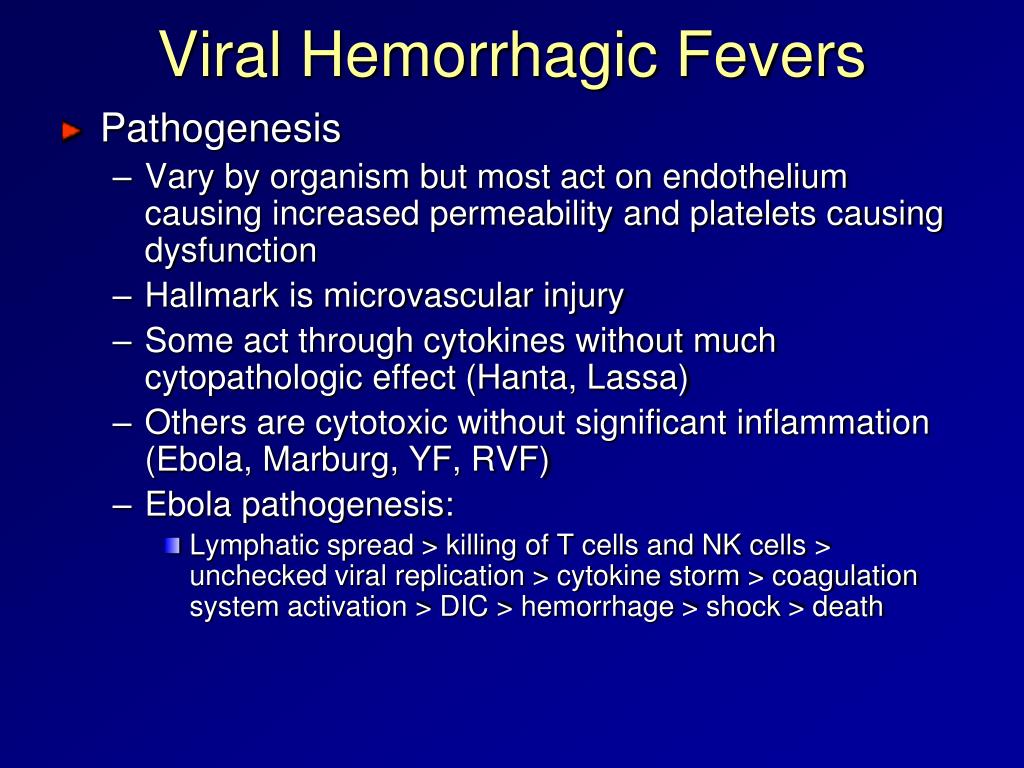 clinical presentation of viral hemorrhagic fever