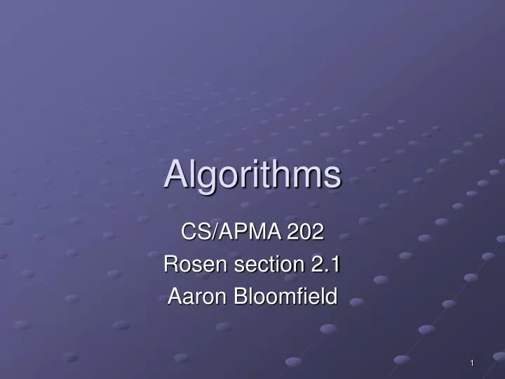 PPT - Algorithms PowerPoint Presentation, free download - ID:1358066