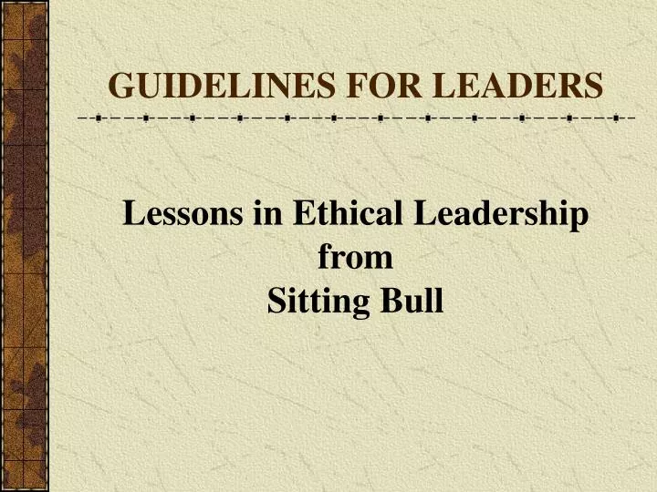 guidelines for leaders n.