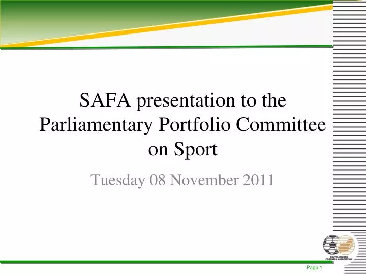 safa presentation to the parliamentary portfolio committee on sport n.