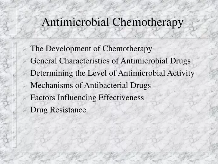 antimicrobial chemotherapy n.