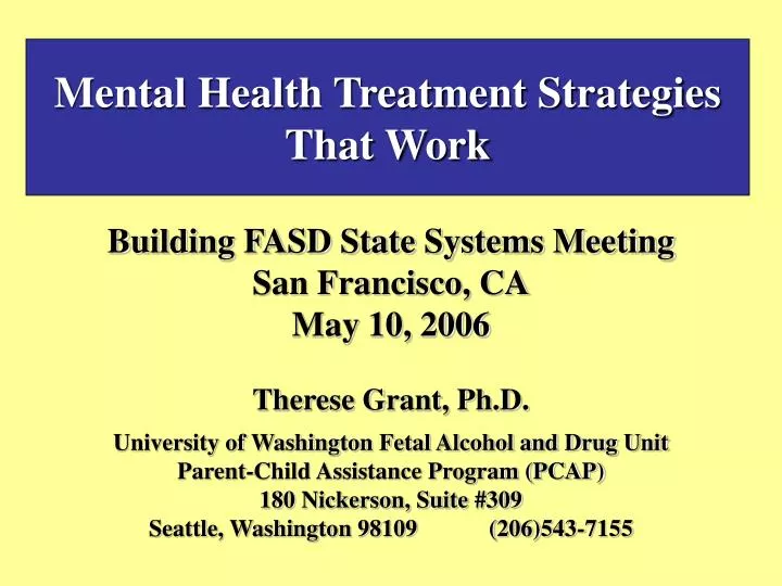 mental health treatment strategies that work n.