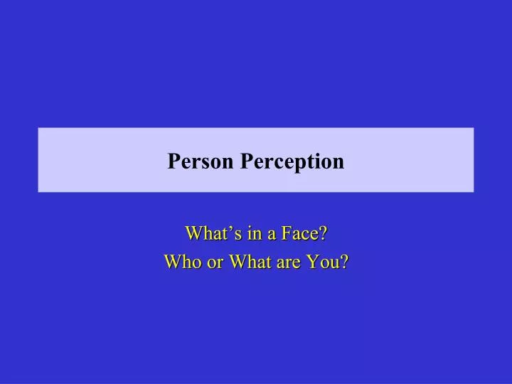 person perception n.