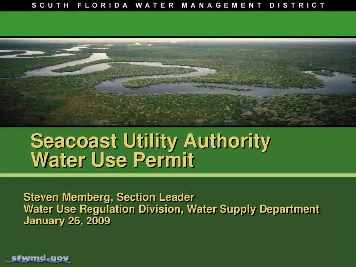 PPT Seacoast Utility Authority Water Use Permit PowerPoint