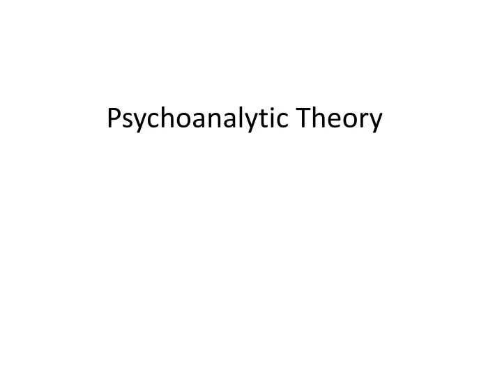psychoanalytic theory n.