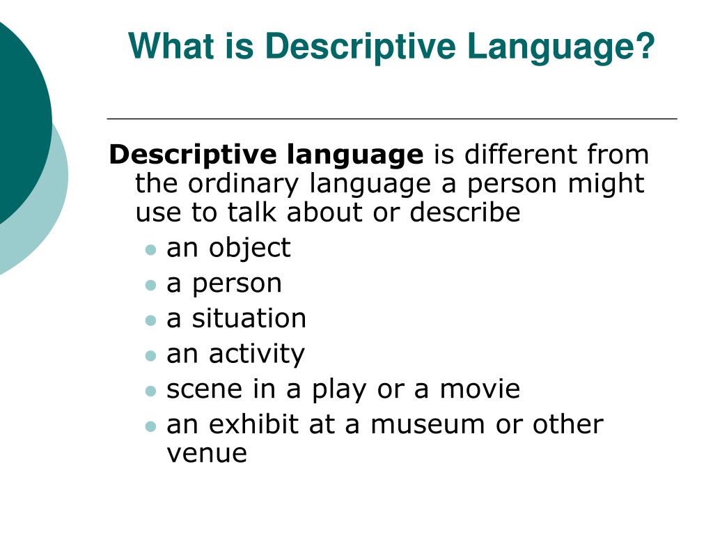 Descriptive Language Meaning