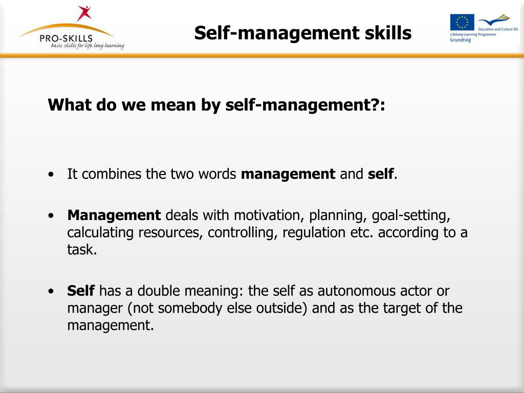 self management skills powerpoint presentation