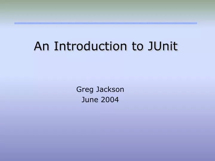an introduction to junit n.