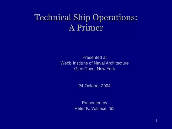 technical ship operations a primer n.