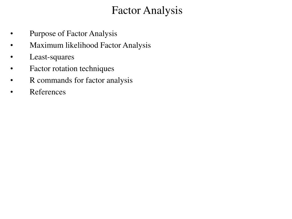 research paper about factor analysis