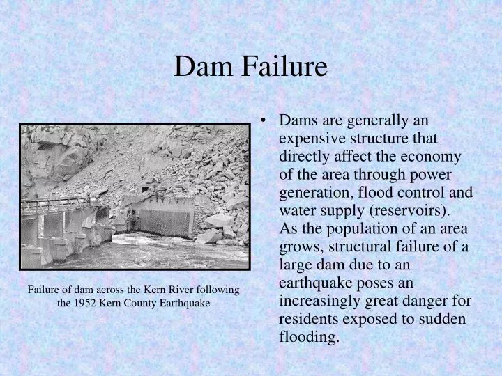 dam failure n.