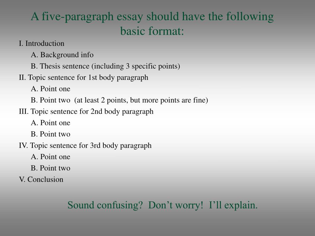 basic five paragraph essay example
