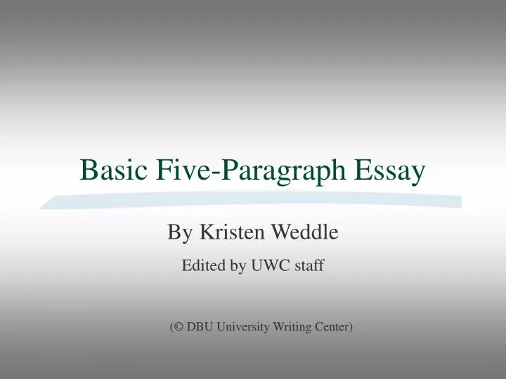 basic five paragraph essay n.