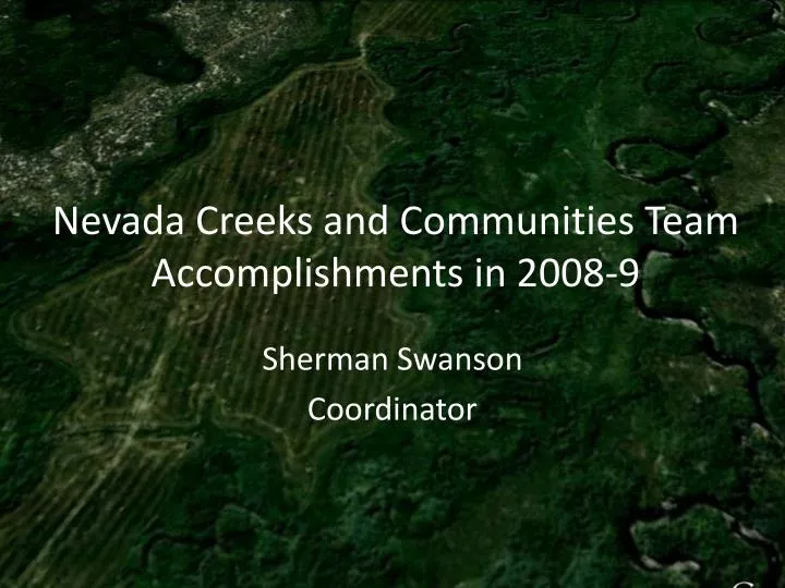 nevada creeks and communities team accomplishments in 2008 9 n.