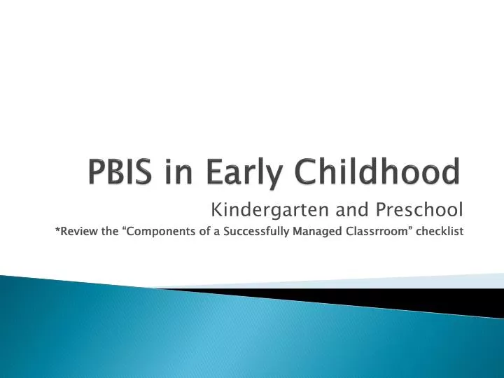pbis in early childhood n.