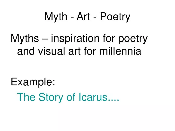 myth art poetry n.
