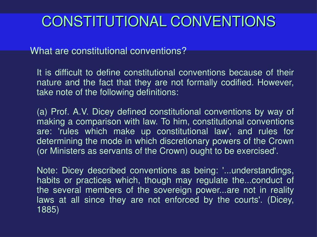 should constitutional conventions be codified essay