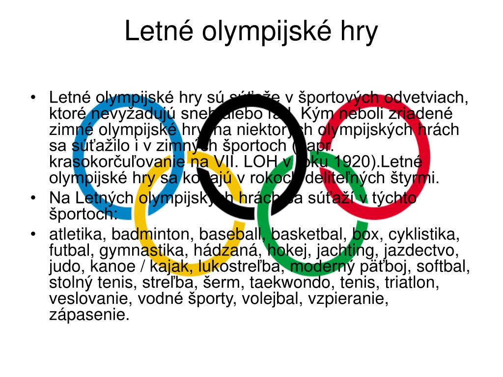 PPT - Olympijské hry PowerPoint Presentation, free download - ID:1368454