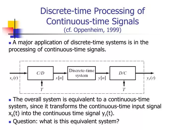 PPT Discretetime Processing of Continuoustime Signals (cf