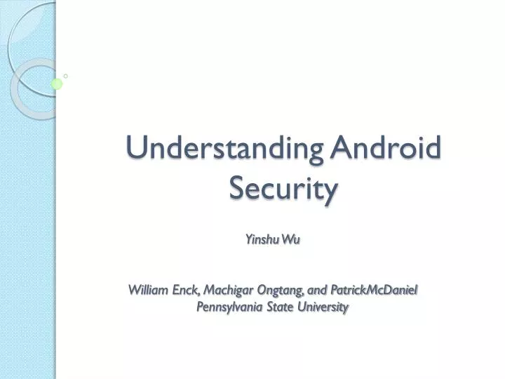 understanding android security n.