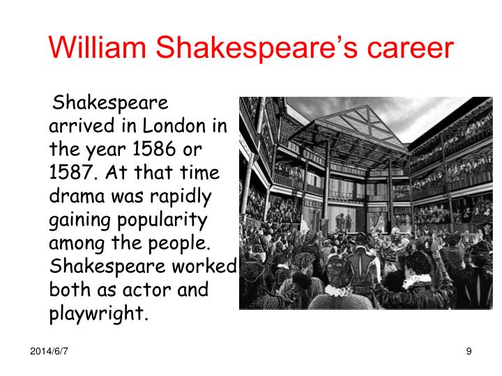 william shakespeare job