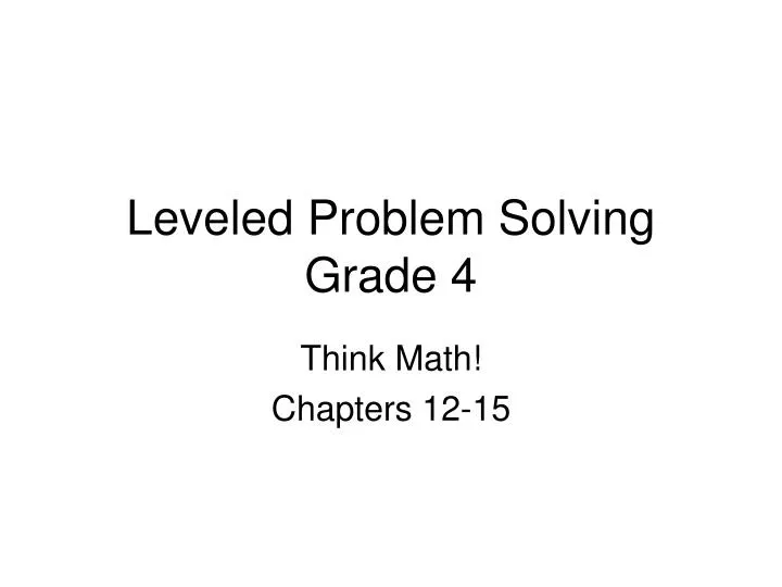 leveled problem solving grade 4 n.