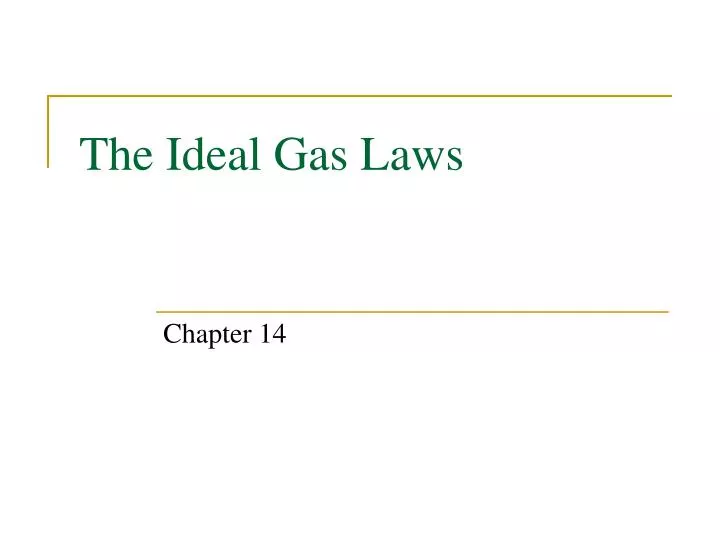 the ideal gas laws n.