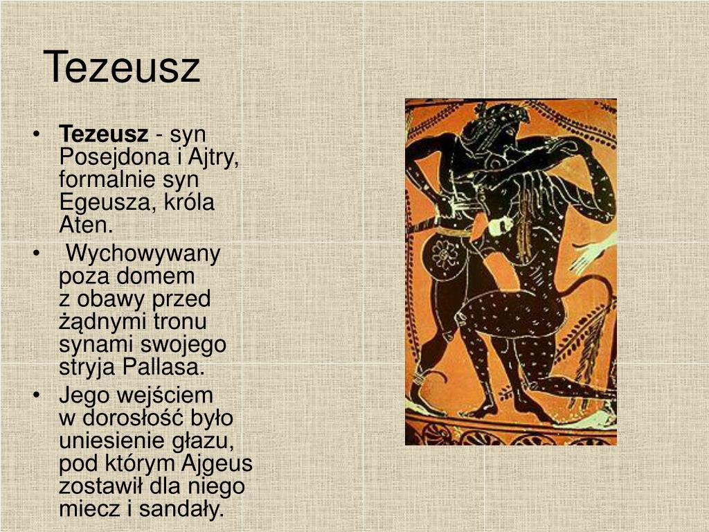Tezeusz I Ariadna Karta Pracy PPT - Postacie mitologii greckiej PowerPoint Presentation, free