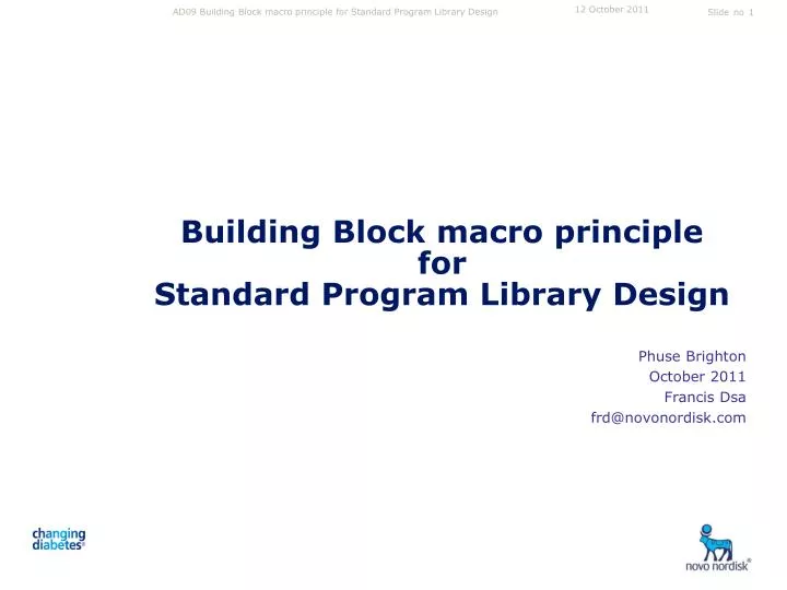 PPT Building Block macro principle for Standard Program Library