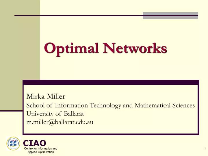 optimal networks n.