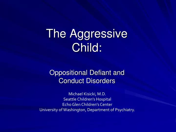 the aggressive child n.