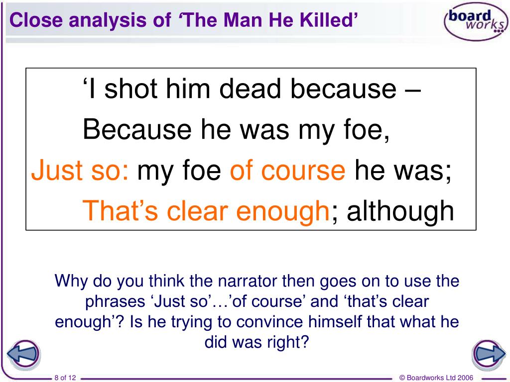 PPT - ‘The Man He Killed’ PowerPoint Presentation, free download - ID ...