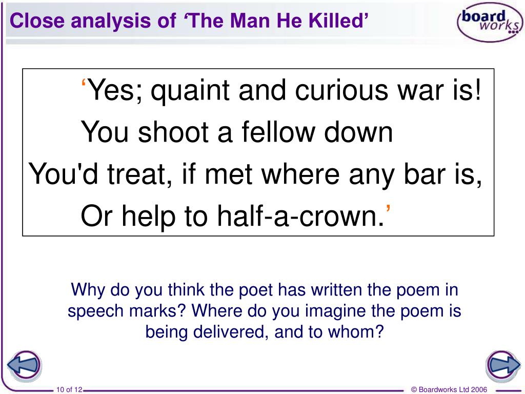 the man he killed poem annotated