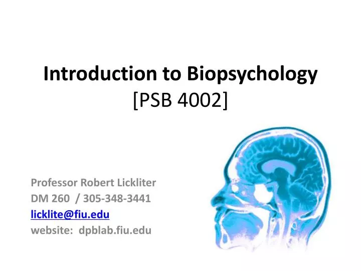 PPT - Introduction To Biopsychology [PSB 4002] PowerPoint Presentation ...