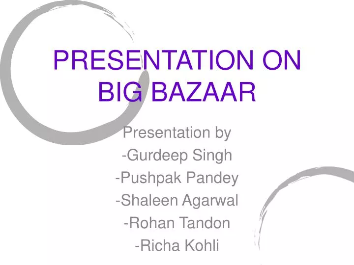 literature review on big bazaar ppt