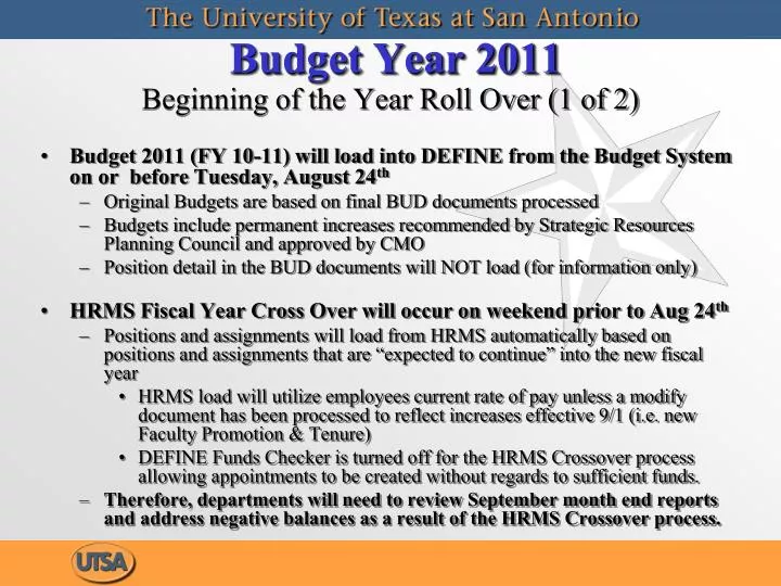 budget year 2011 beginning of the year roll over 1 of 2 n.