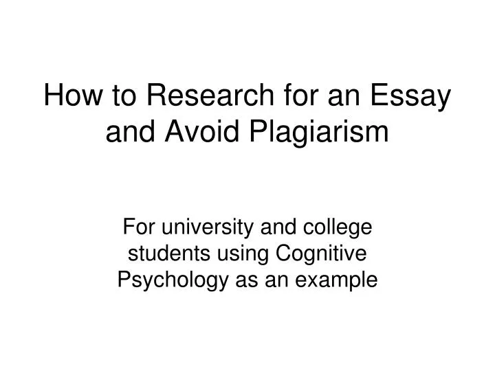 how to avoid plagiarism essay