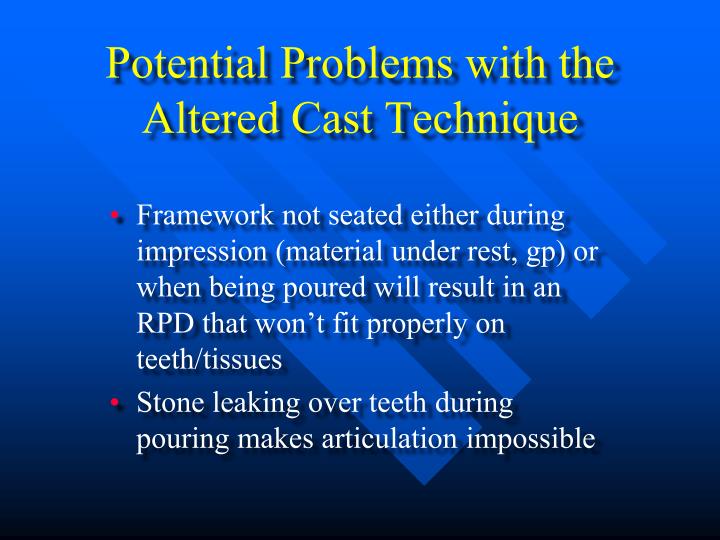 ppt altered cast technique powerpoint presentation id 137809 altered cast technique