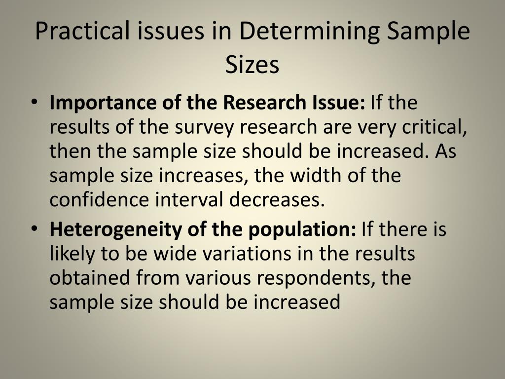 sample size estimation thesis