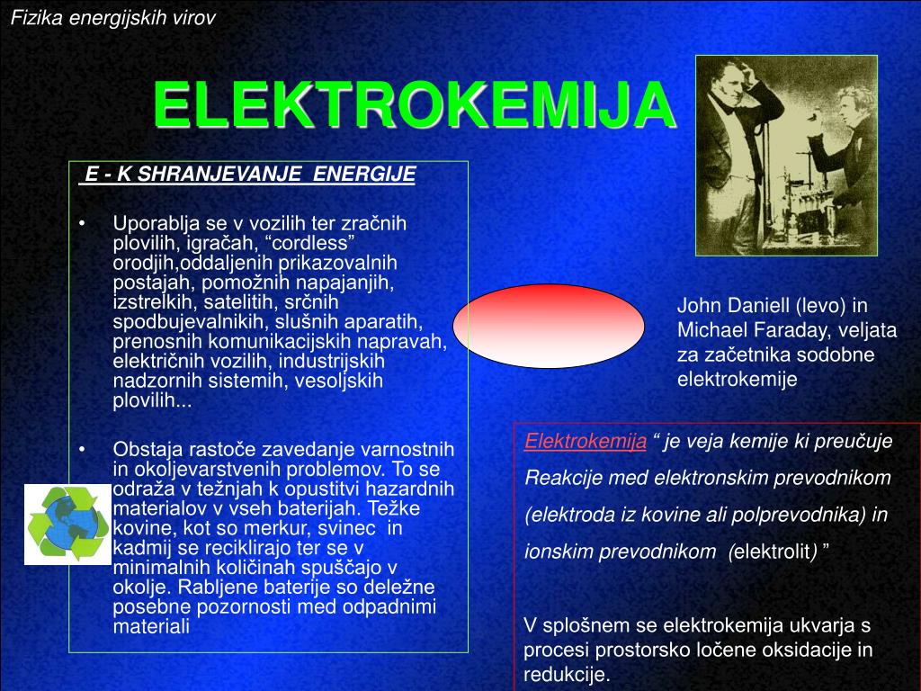 PPT - ELEKTROKEMIČNO SHRANJEVANJE ENERGIJE PowerPoint Presentation, free  download - ID:1378834