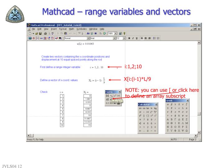 PPT - EG413 Computer Aided Engineering Tutorial 1: Mathcad, step-by ...