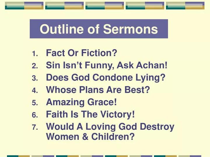 PPT - Outline of Sermons PowerPoint Presentation, free download - ID ...